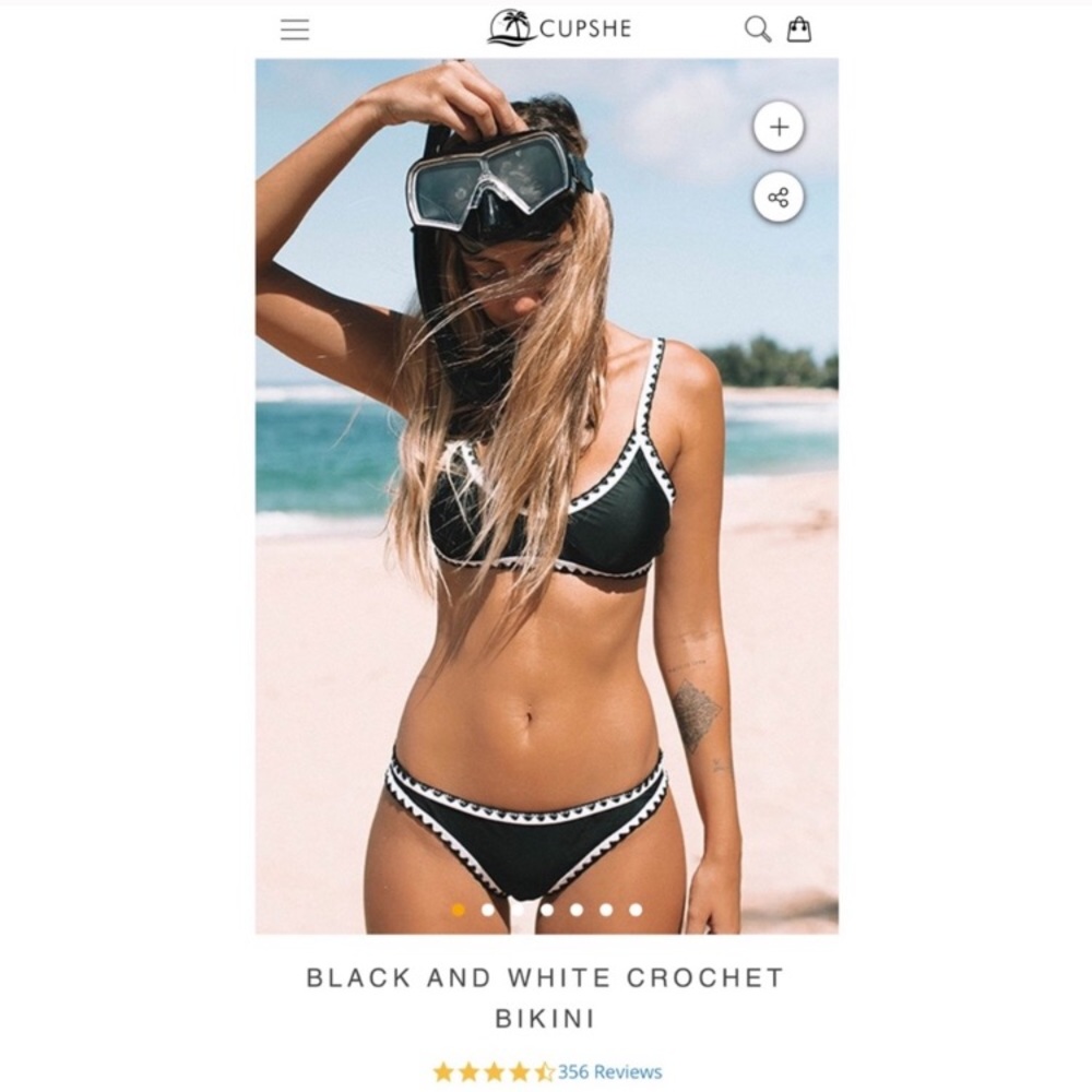 NWT CUPSHE Black & White Crochet Bottoms